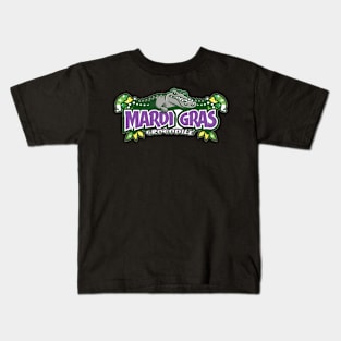 Show Your Wild Side with This Crocodile Mardi Gras Design Kids T-Shirt